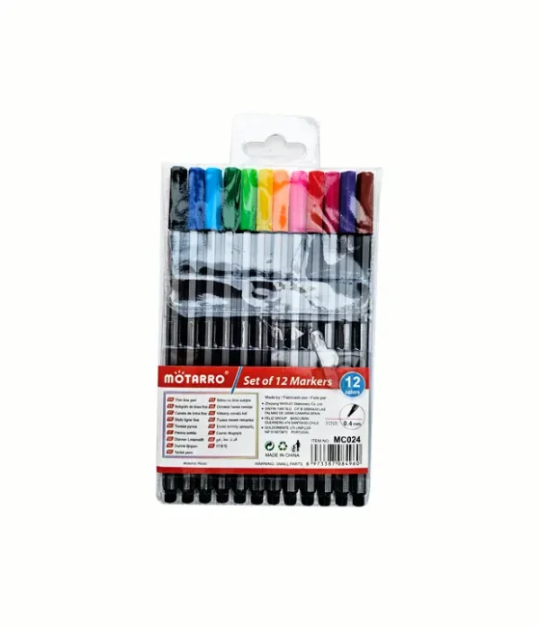 estuche de plumones rotuladores de tinta gel 12 colores motarro cemeruko