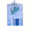 set de toalla de baño con capa mas cinco mini tutos de algodon para bebes