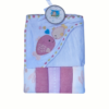 set de toalla de baño con capa mas cinco mini tutos de algodon para bebe diseño peces