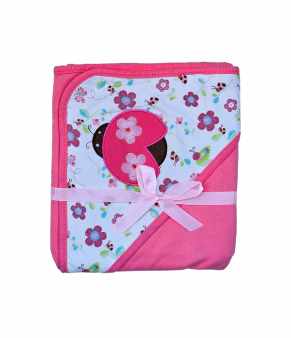 toalla de baño con capa para bebes y niños mariquita